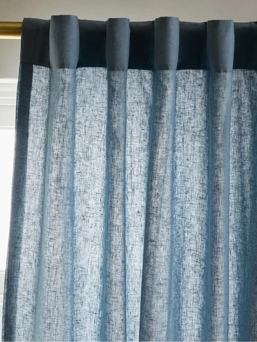 NWT QUINCE Set Of 2 48x84 European Linen Curtains Chambray 9100